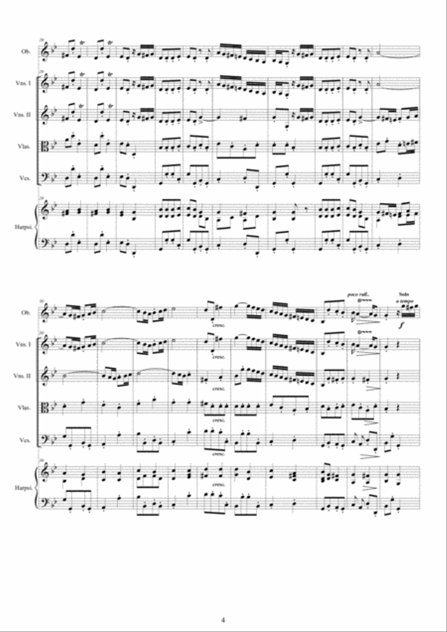 Six Oboe Concertos for Oboe, Strings and Continuo - Book 2 - Scores and Parts Chamber Orchestra scores gallery preview page 4