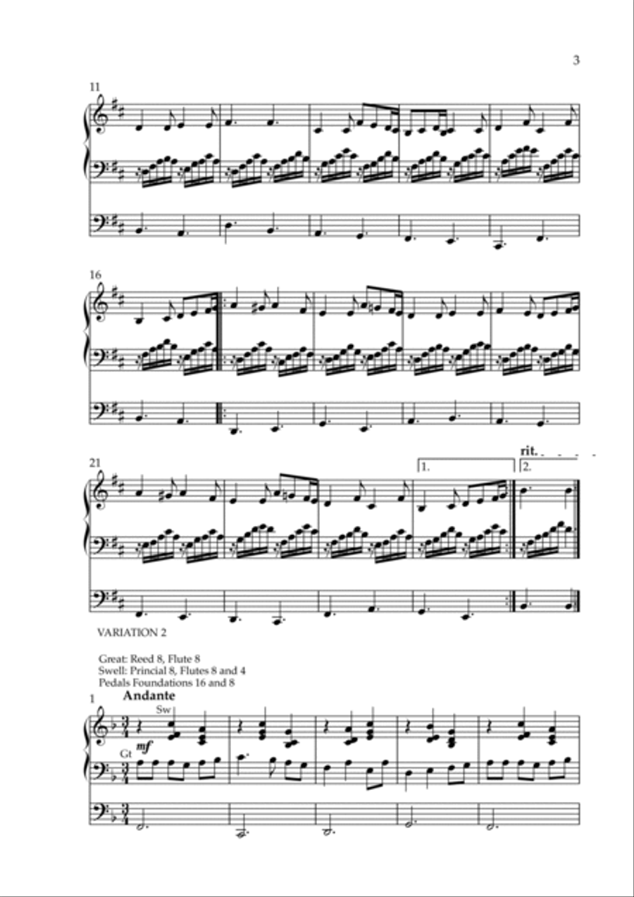 Variations on Ukrainian National Anthem, Op. 226 (Organ Solo) by Vidas Pinkevicius Organ Solo scores gallery preview page 3