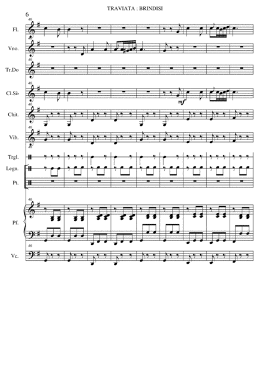 Traviata: Brindisi Small Ensemble scores gallery preview page 6