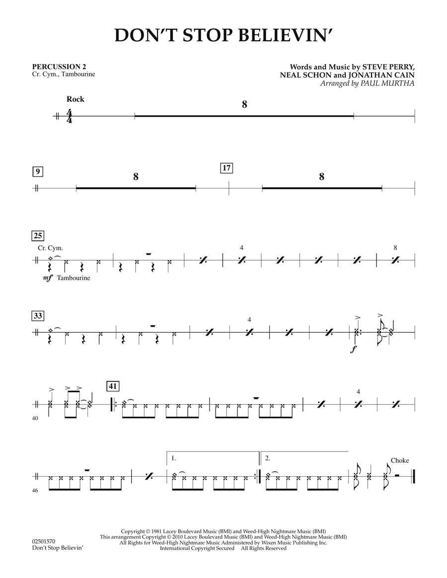 Don't Stop Believin' - Percussion 2