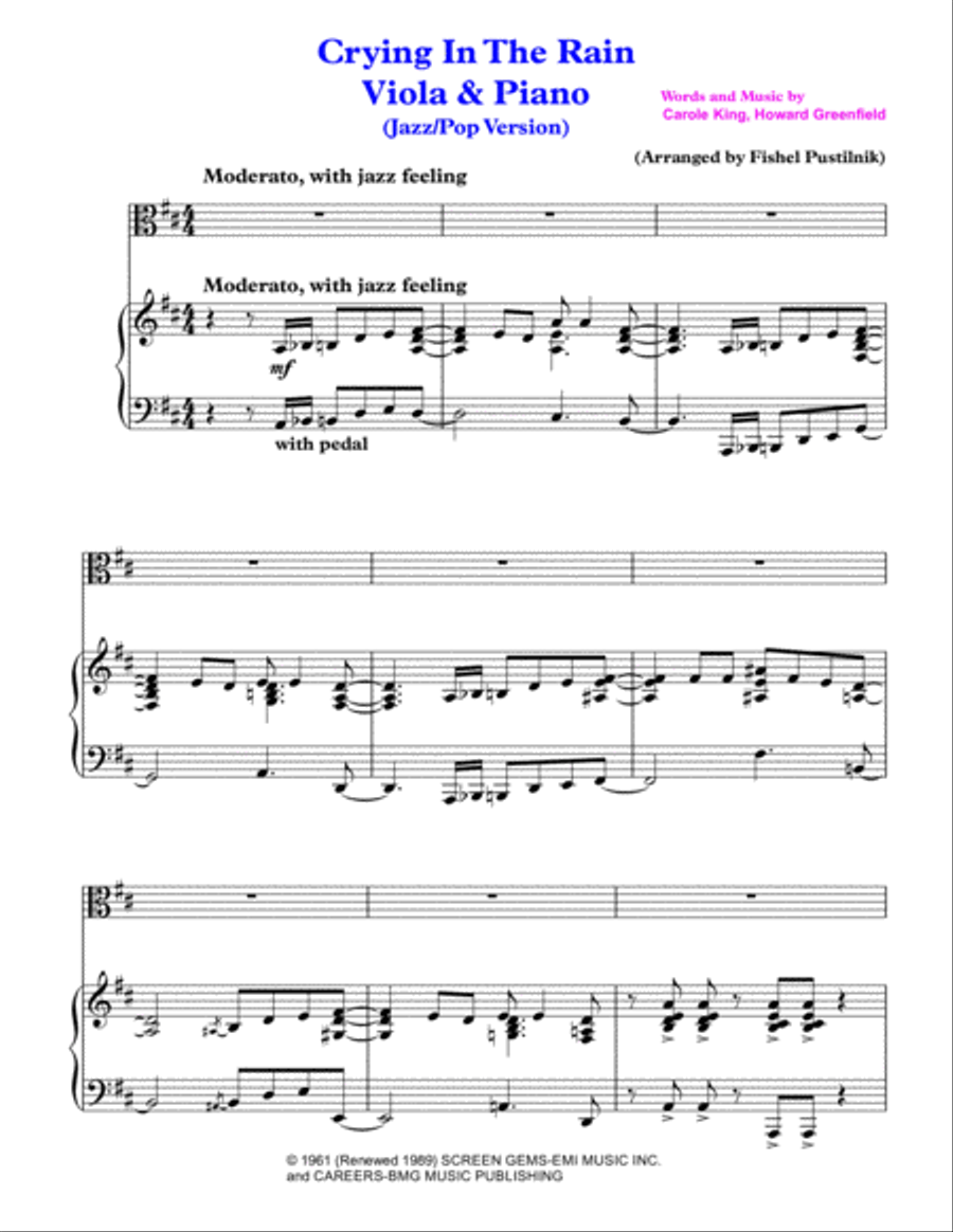 Crying In The Rain Viola scores gallery preview page 2
