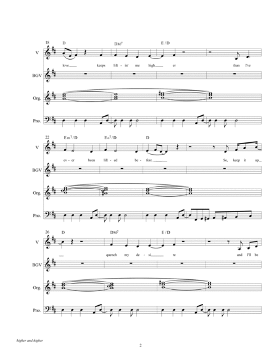 (your Love Has Lifted Me) Higher And Higher Piano scores gallery preview page 4