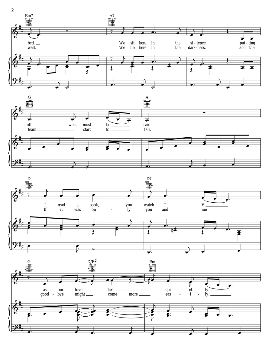 Somebody Should Leave Piano, Vocal, Guitar scores gallery preview page 2
