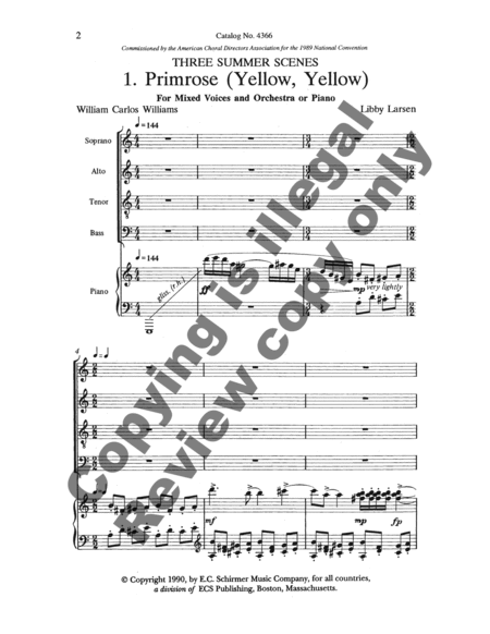 Three Summer Scenes: 1. Primrose (Yellow, Yellow)