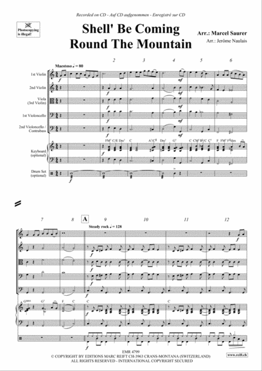 Shell' Be Coming Round The Mountain String Orchestra scores gallery preview page 3