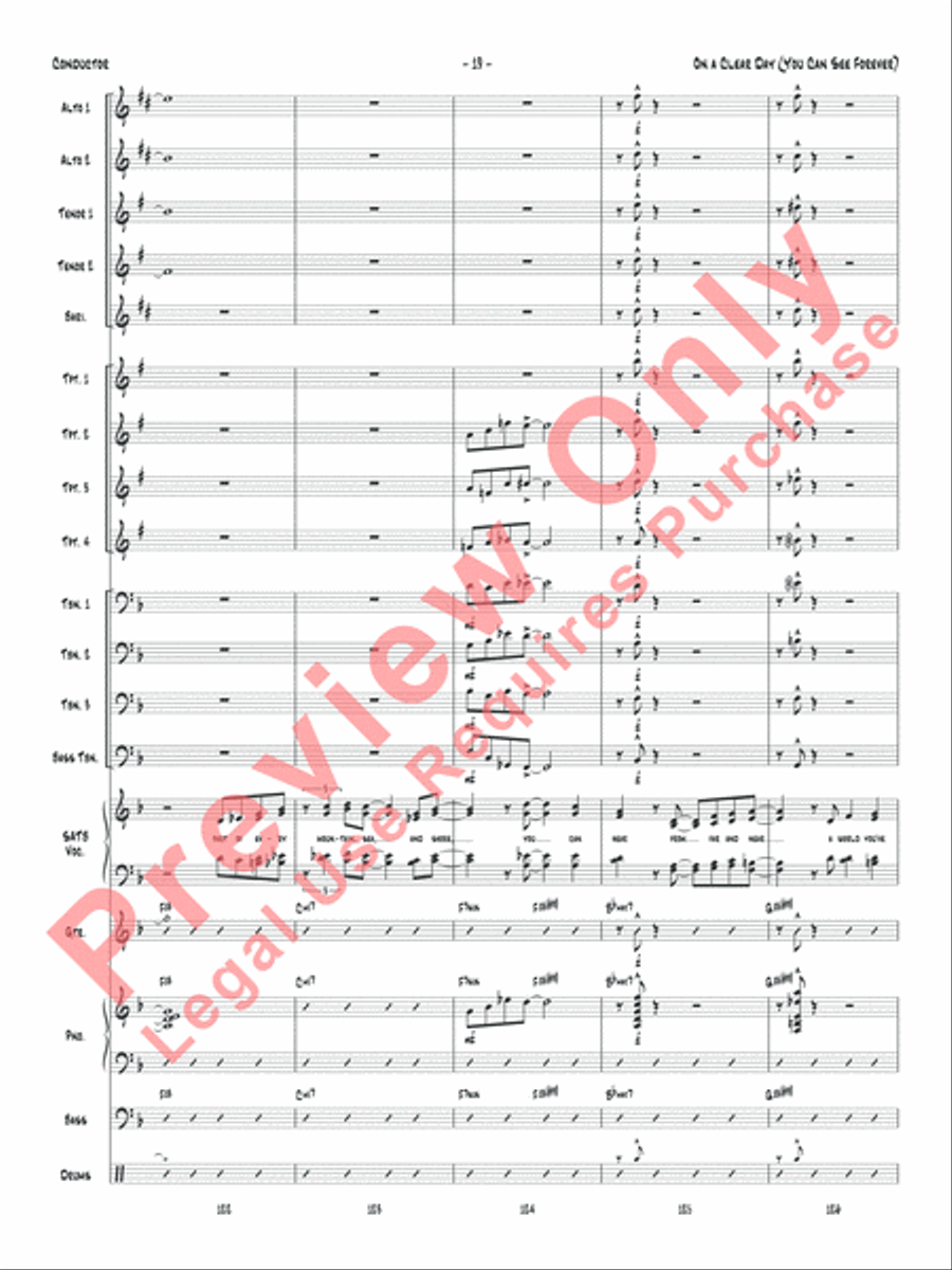 On a Clear Day (You Can See Forever) Jazz Ensemble scores gallery preview page 22