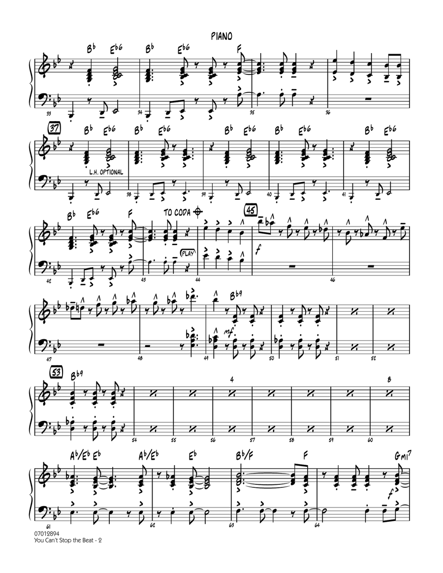 You Can't Stop the Beat (from Hairspray) - Piano Jazz Ensemble scores gallery preview page 2
