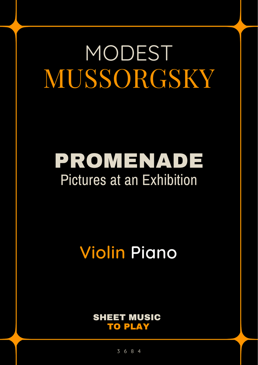 Book cover for Pictures at an Exhibition - Promenade - Violin and Piano (Full Score and Parts)