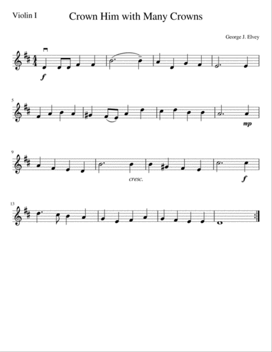 Crown Him with Many Crowns String Quartet scores gallery preview page 3
