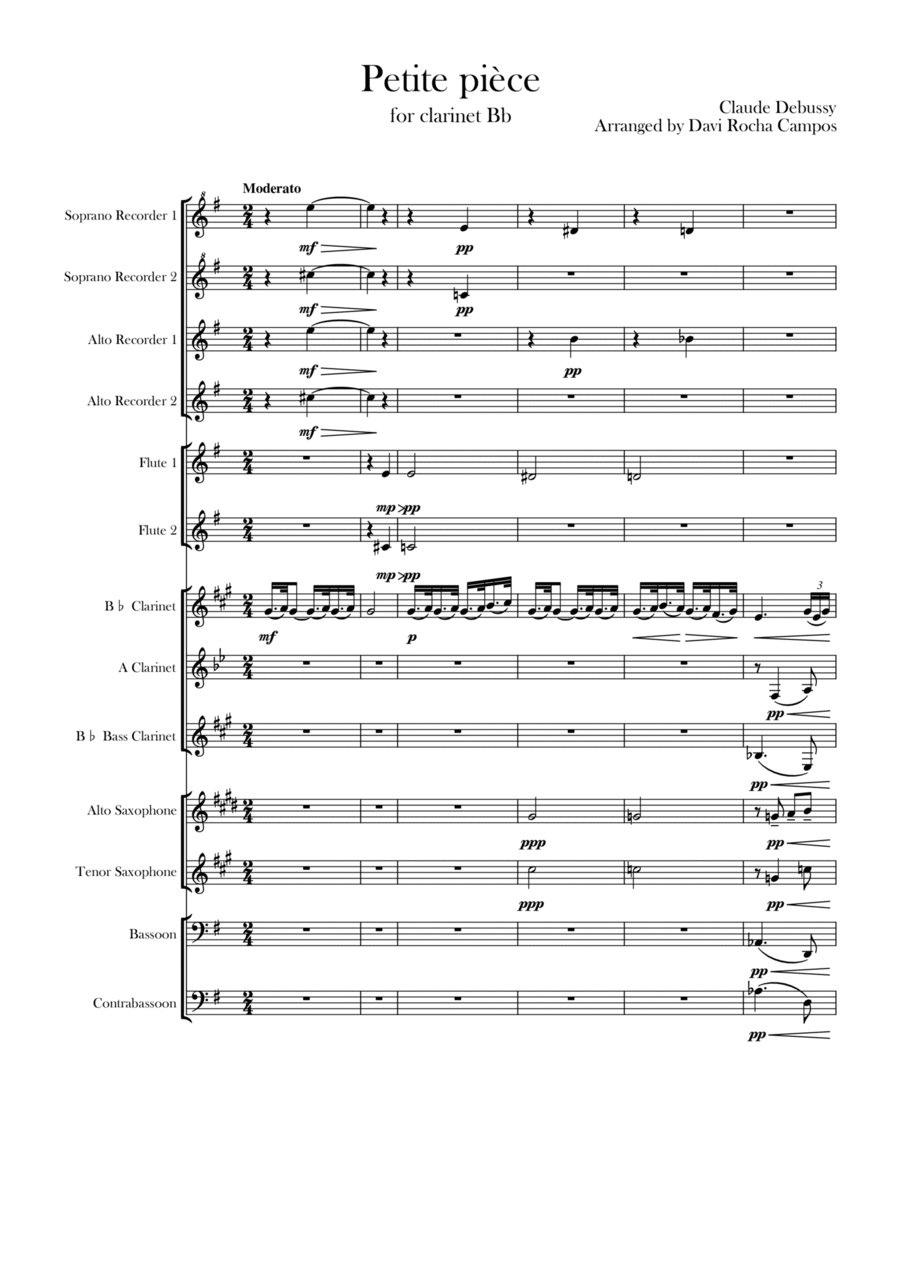 Petitè piece Woodwind Ensemble scores gallery preview page 1