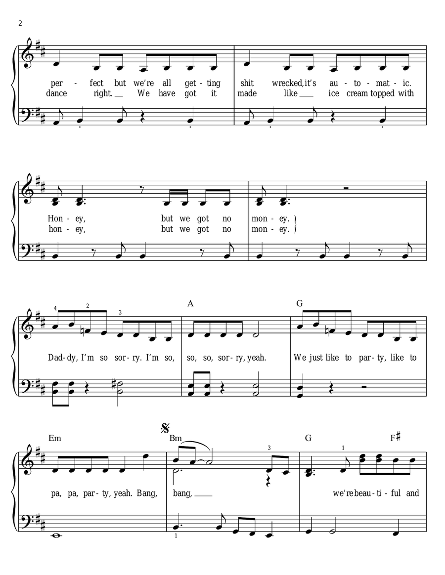 Beautiful, Dirty, Rich Beautiful, Dirty, Rich Voice scores gallery preview page 2