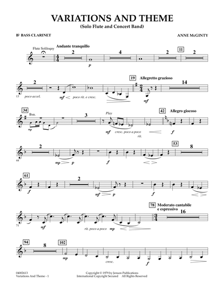 Variations And Theme (for Flute Solo And Band) - Bb Bass Clarinet