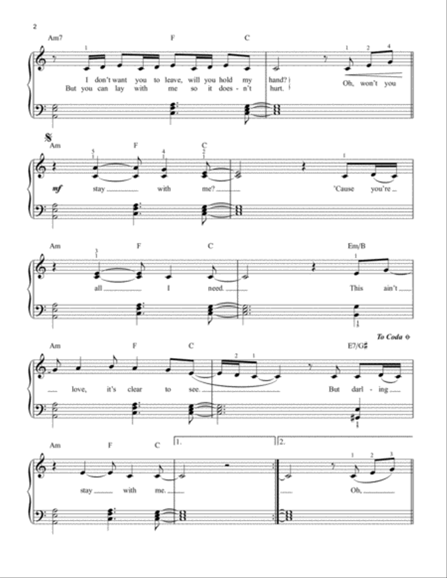 Stay With Me Stay With Me Easy Piano scores gallery preview page 2