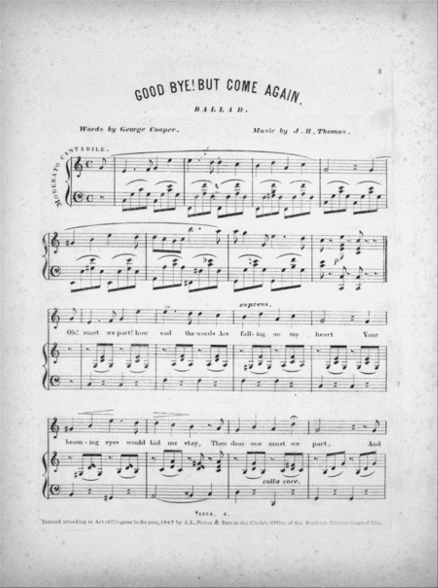 Good Bye, But Come Again. A Beautiful Ballad Voice scores gallery preview page 2