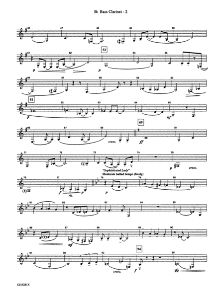 Duke Ellington! (Medley for Concert Band): B-flat Bass Clarinet