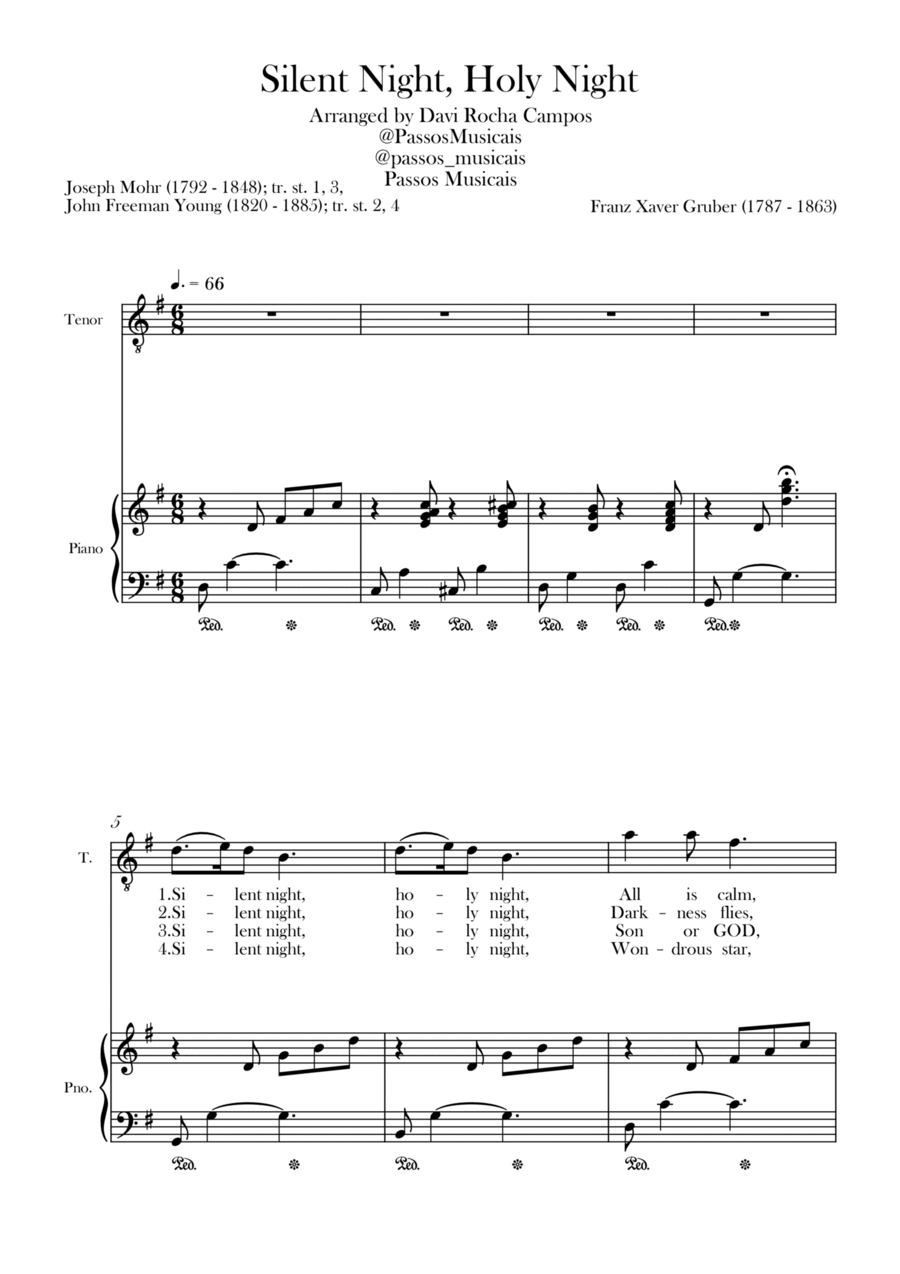 Silent Night, Holy Night Silent Night, Holy Night Tenor Voice scores gallery preview page 1