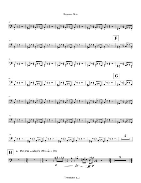 Requiem Octet (2015) for flute, clarinet, 2 bassoons, 2 trumpets, 2 trombones: tenor trombone part