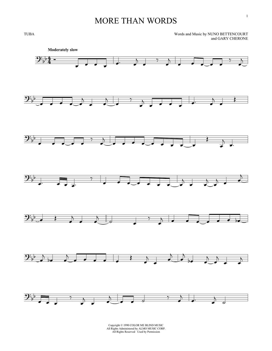 More Than Words Tuba scores gallery preview page 1