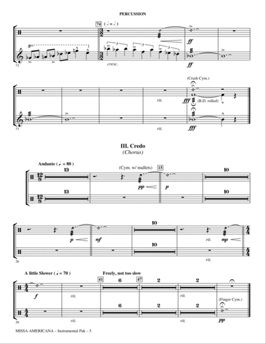 Missa Americana - Percussion Choir scores gallery preview page 5