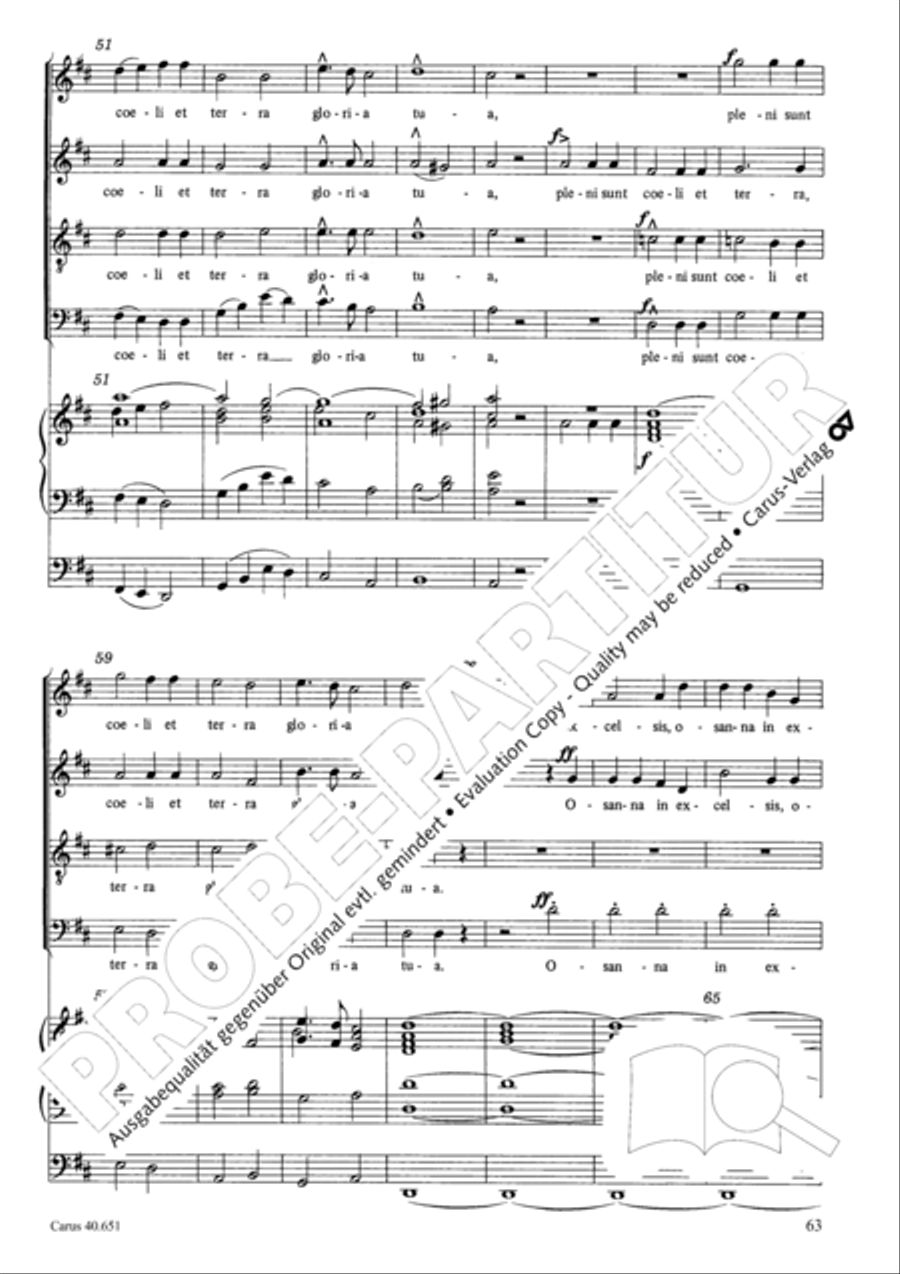 Mass in D Major (Missa in D) 4-Part scores gallery preview page 72