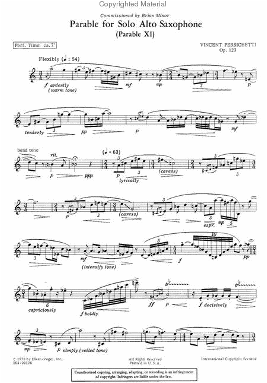 Parable For Alto Saxophone
