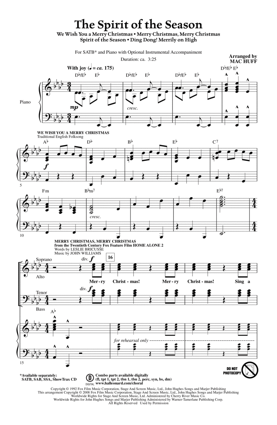 The Spirit of the Season (Medley) 4-Part scores gallery preview page 1