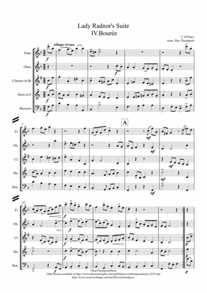 Parry: Lady Radnor's Suite IV. Bourrée - wind quintet