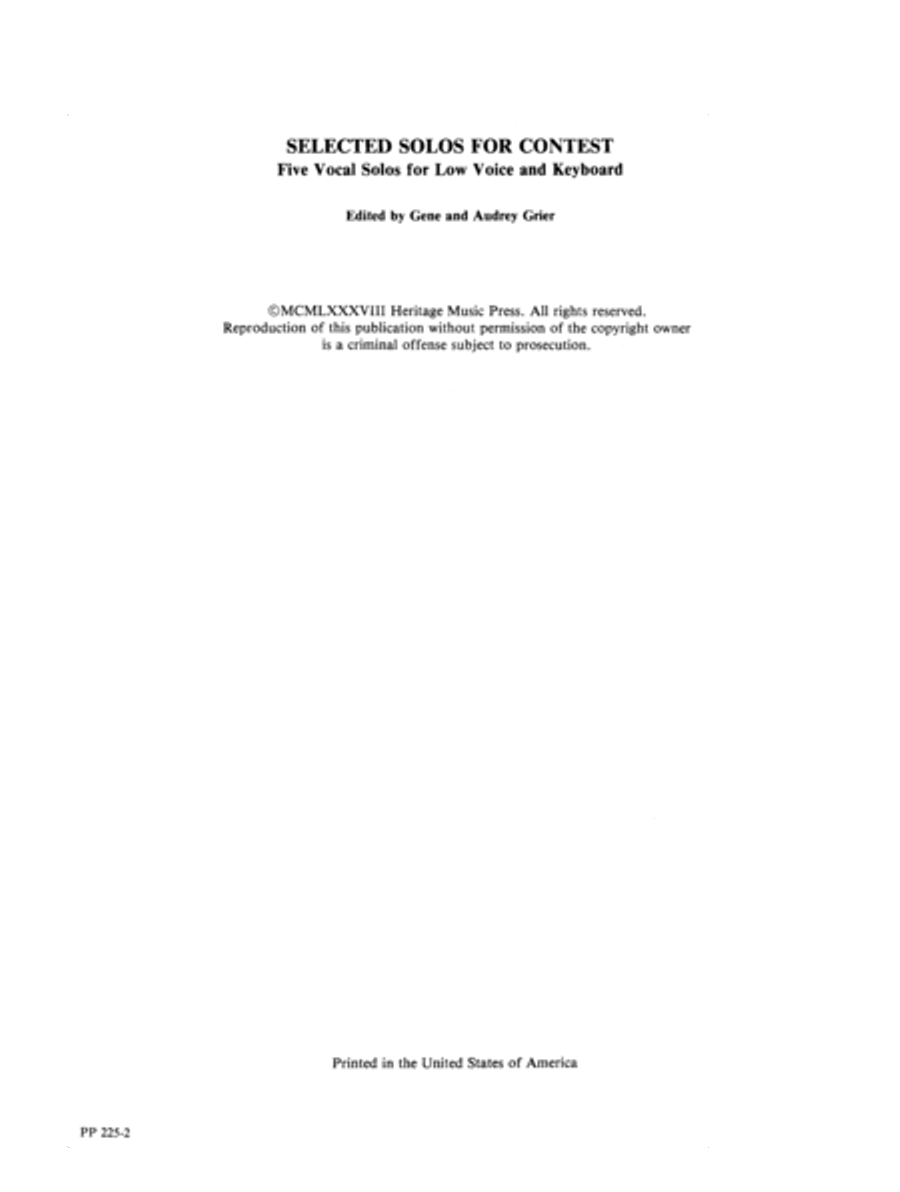 Selected Solos for Contest - Low Voice Low Voice scores gallery preview page 4