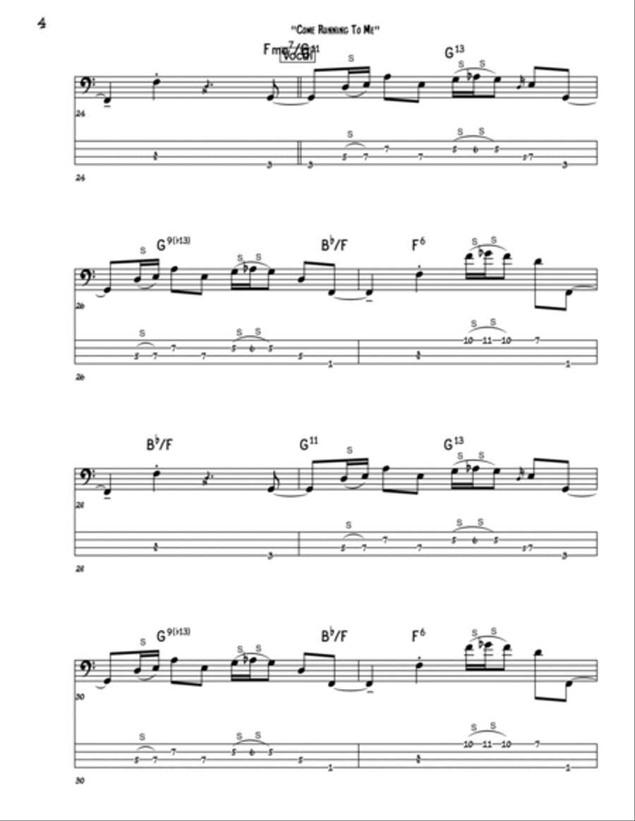 Come Running To Me Bass Guitar scores gallery preview page 4