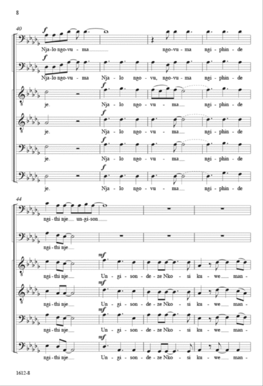 Mangisondele Nkosi Yam - TTBB octavo TTBB scores gallery preview page 7