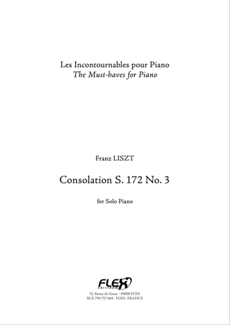 Consolation S. 172 No. 3 Consolation S. 172 No. 3 Piano Solo scores gallery preview page 1