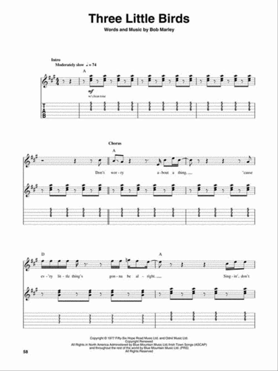 Bob Marley Guitar Tablature scores gallery preview page 6