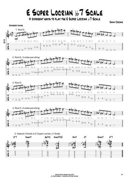 E Super Locrian bb7 Scale (4 Ways to Play) image number null