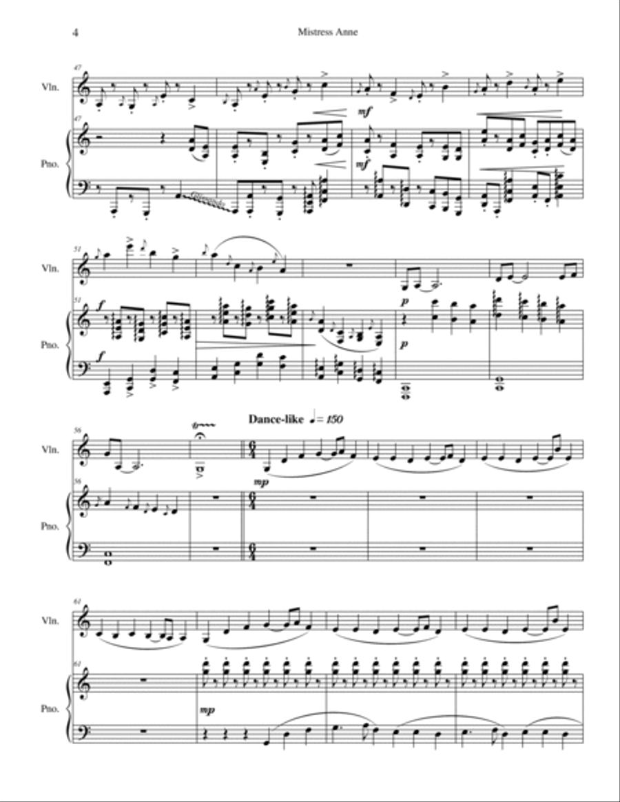 Mistress Anne Violin Solo scores gallery preview page 4