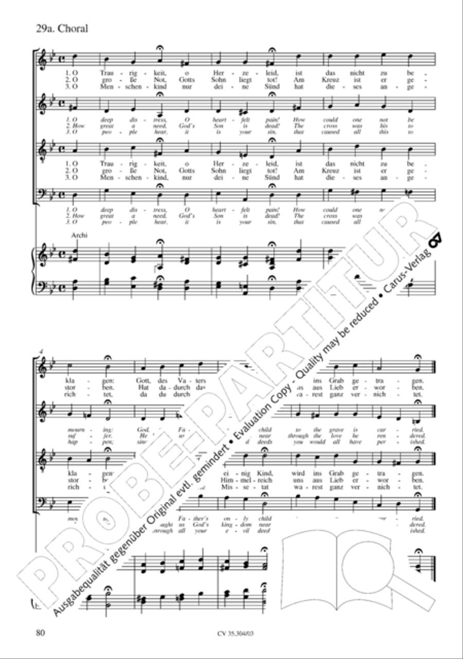 St. Mark Passion (Markus-Passion) 4-Part scores gallery preview page 81