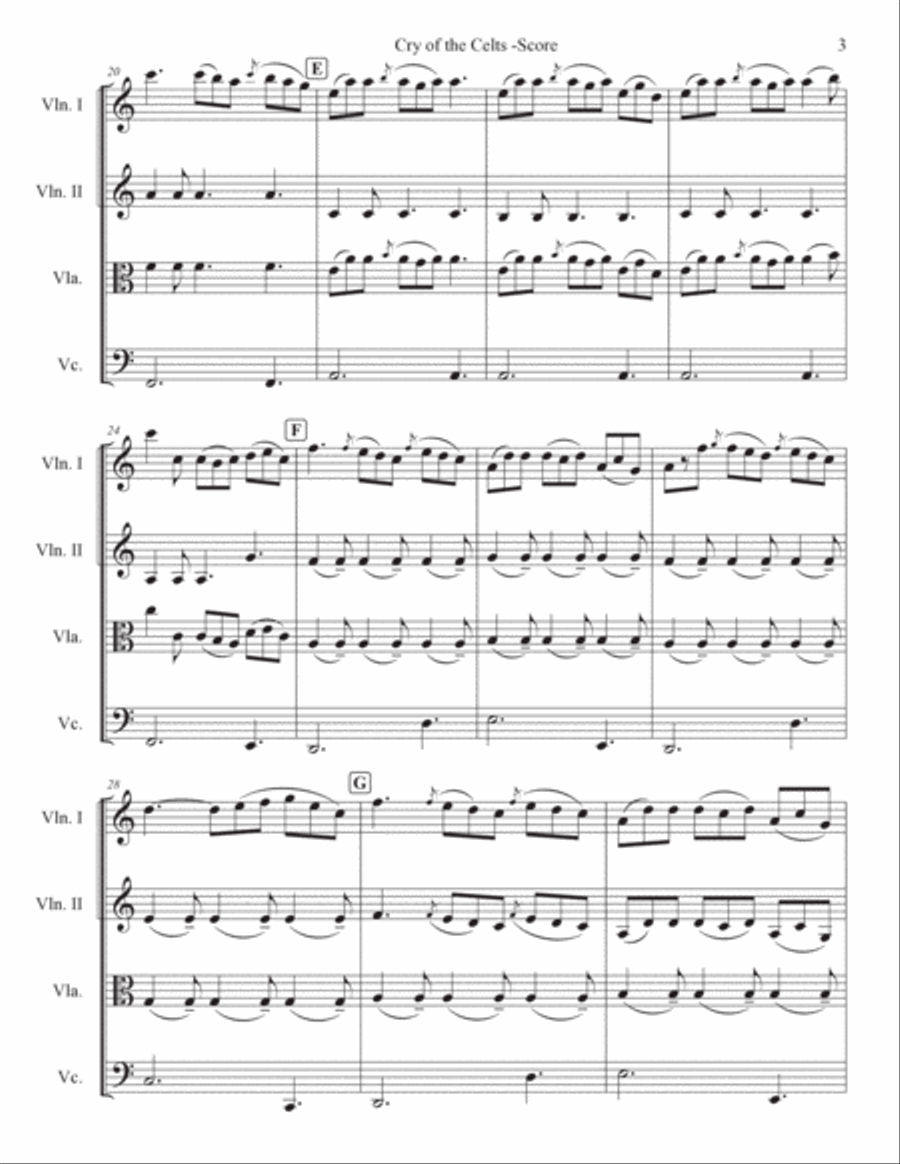 Cry Of The Celts Cry Of The Celts String Quartet scores gallery preview page 3