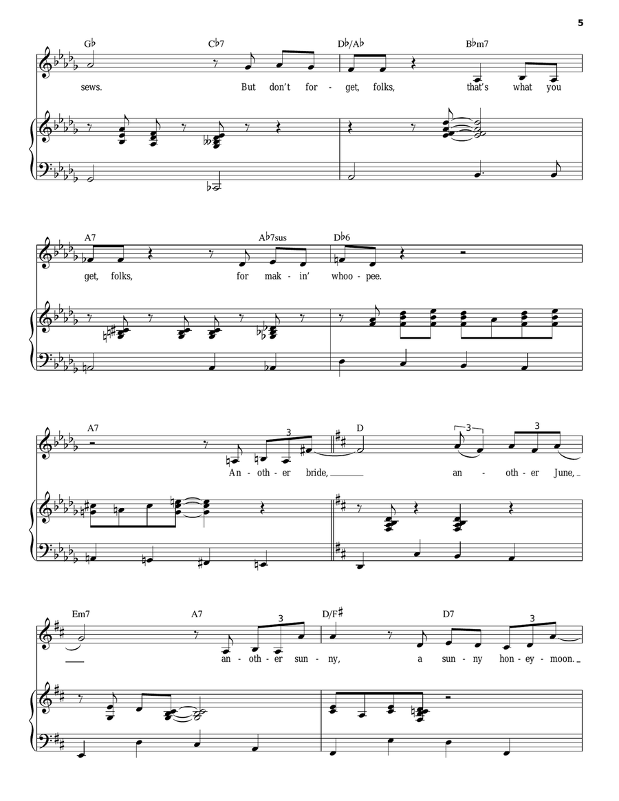 Makin' Whoopee! Makin' Whoopee! Piano, Vocal scores gallery preview page 5