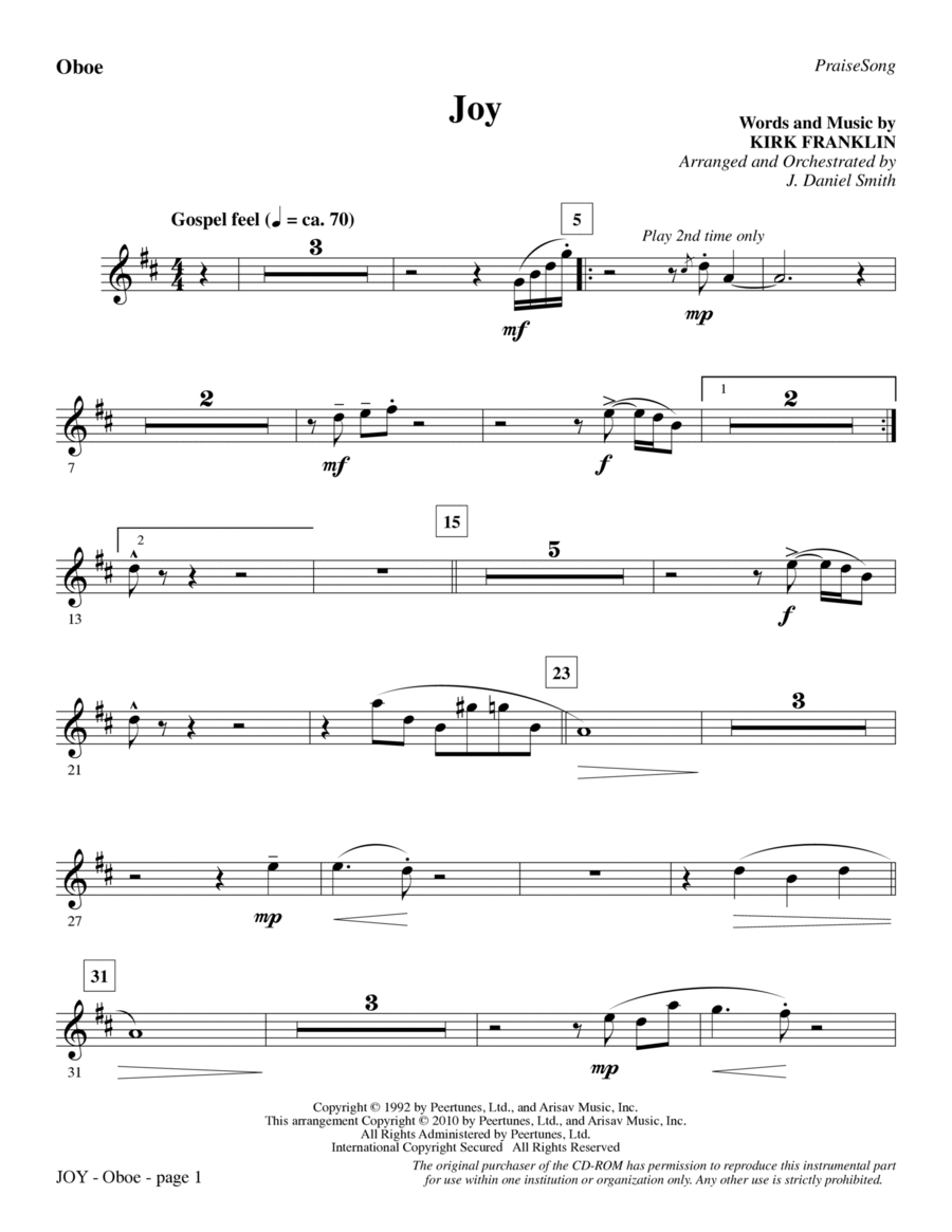 Joy - Oboe Joy - Oboe Choir scores gallery preview page 1