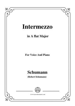 Book cover for Schumann-Intermezzo,in A flat Major,for Voice and Piano