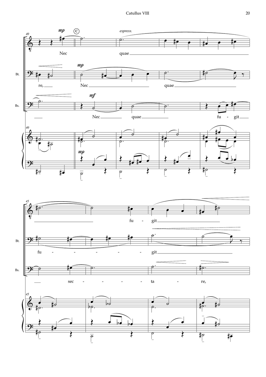Nec Quae Fugit Sectare, from trio cantata 'Catullus VIII' 3-Part scores gallery preview page 4