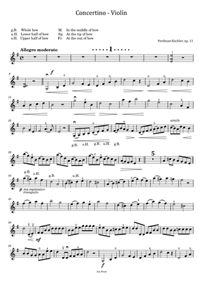 Ferdinand Küchler - Violin Concertino, Op.11 in G Major - For Violin Solo Original