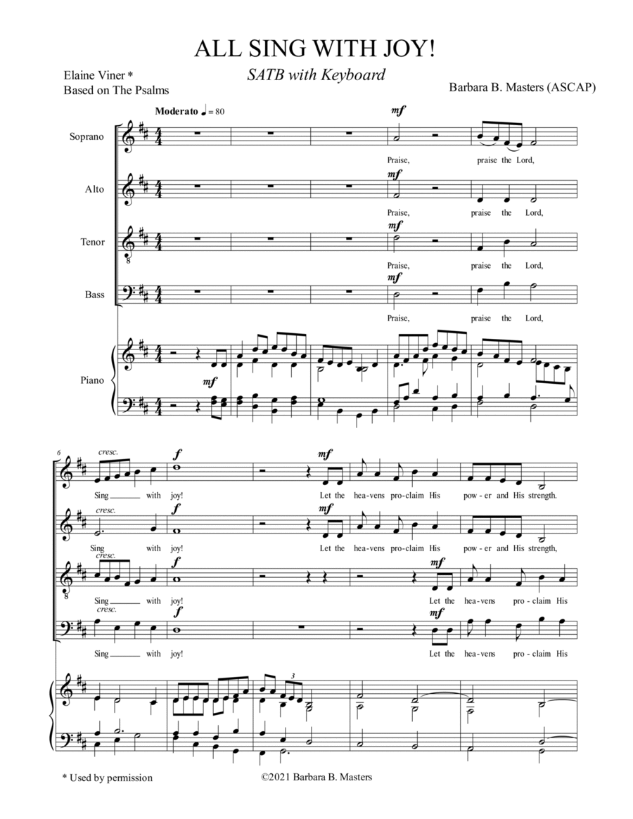 All Sing With Joy! 4-Part scores gallery preview page 1