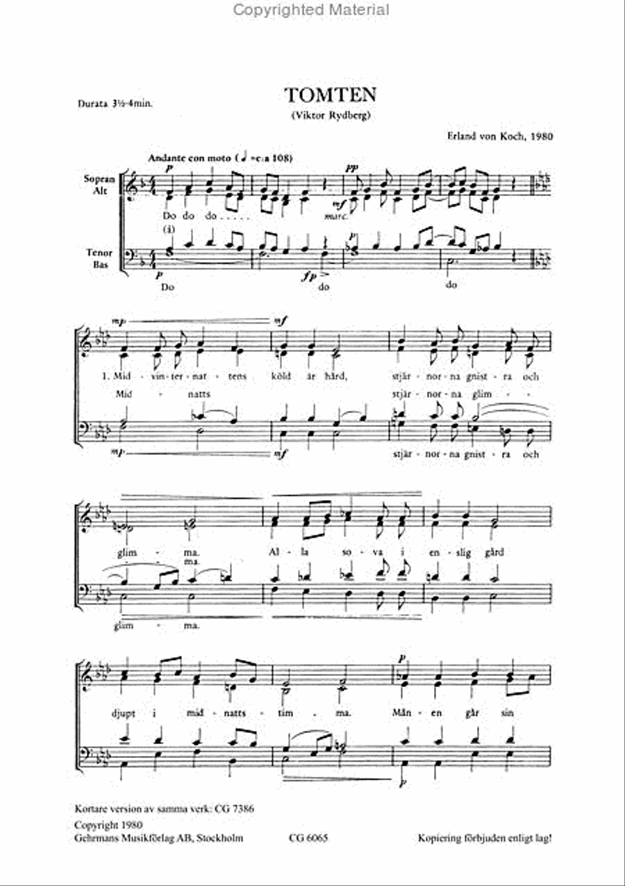 Tomten Tomten 4-Part scores gallery preview page 2