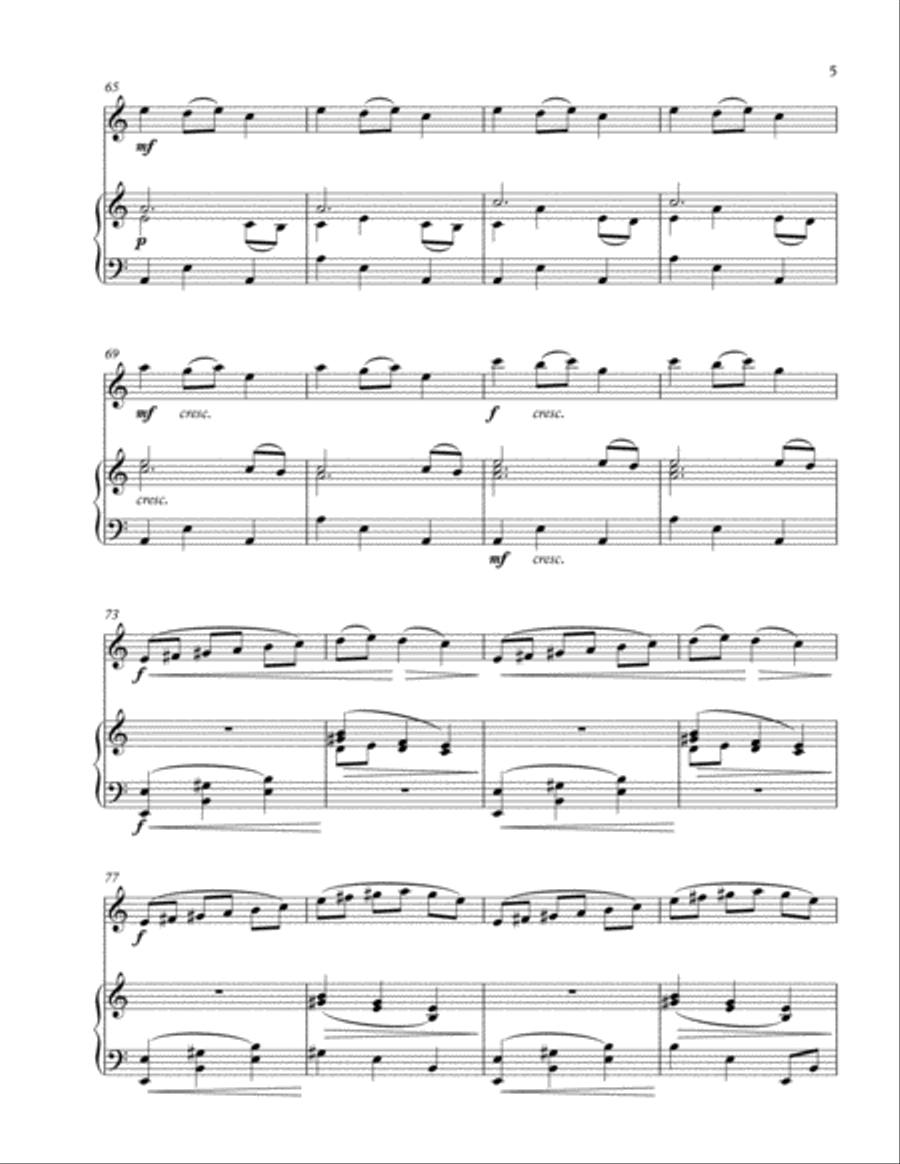Carol of the Bells Violin and Piano Violin Solo scores gallery preview page 5