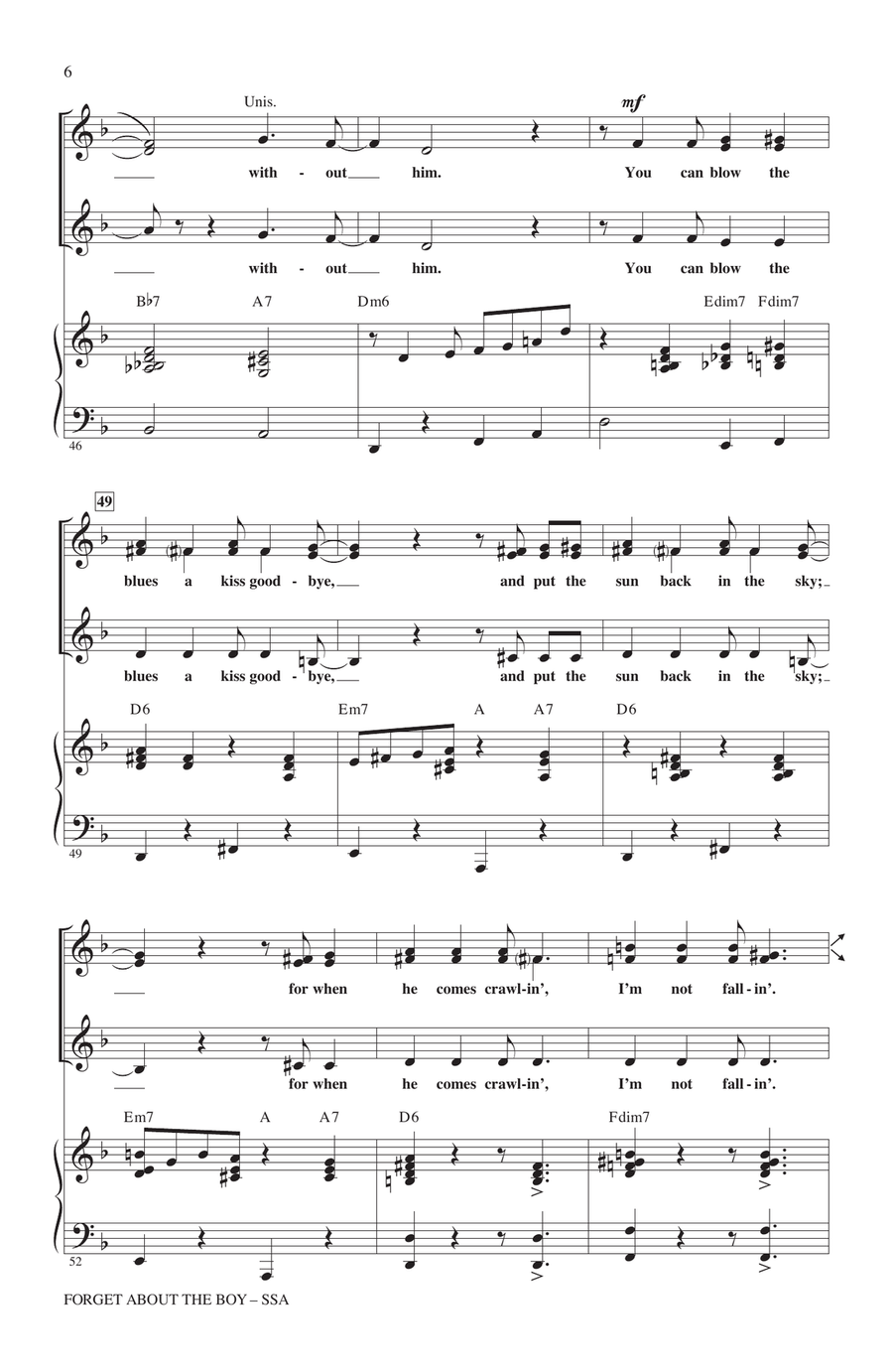 Forget About The Boy (from Thoroughly Modern Millie) (arr. Audrey Snyder) SSA scores gallery preview page 5