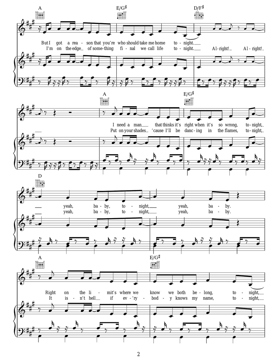 The Edge Of Glory Acoustic Guitar scores gallery preview page 2
