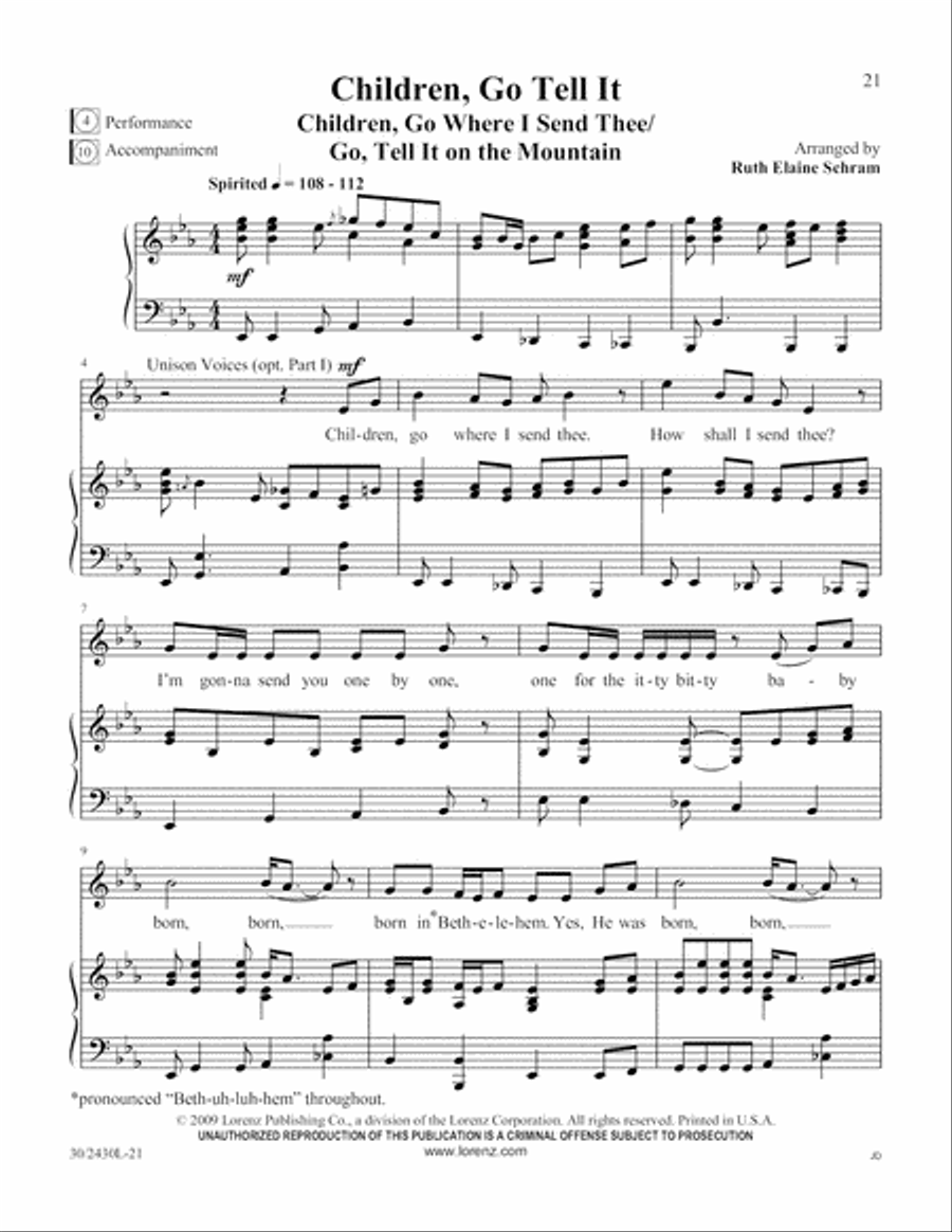 Simply Spirituals Unison Choir scores gallery preview page 22