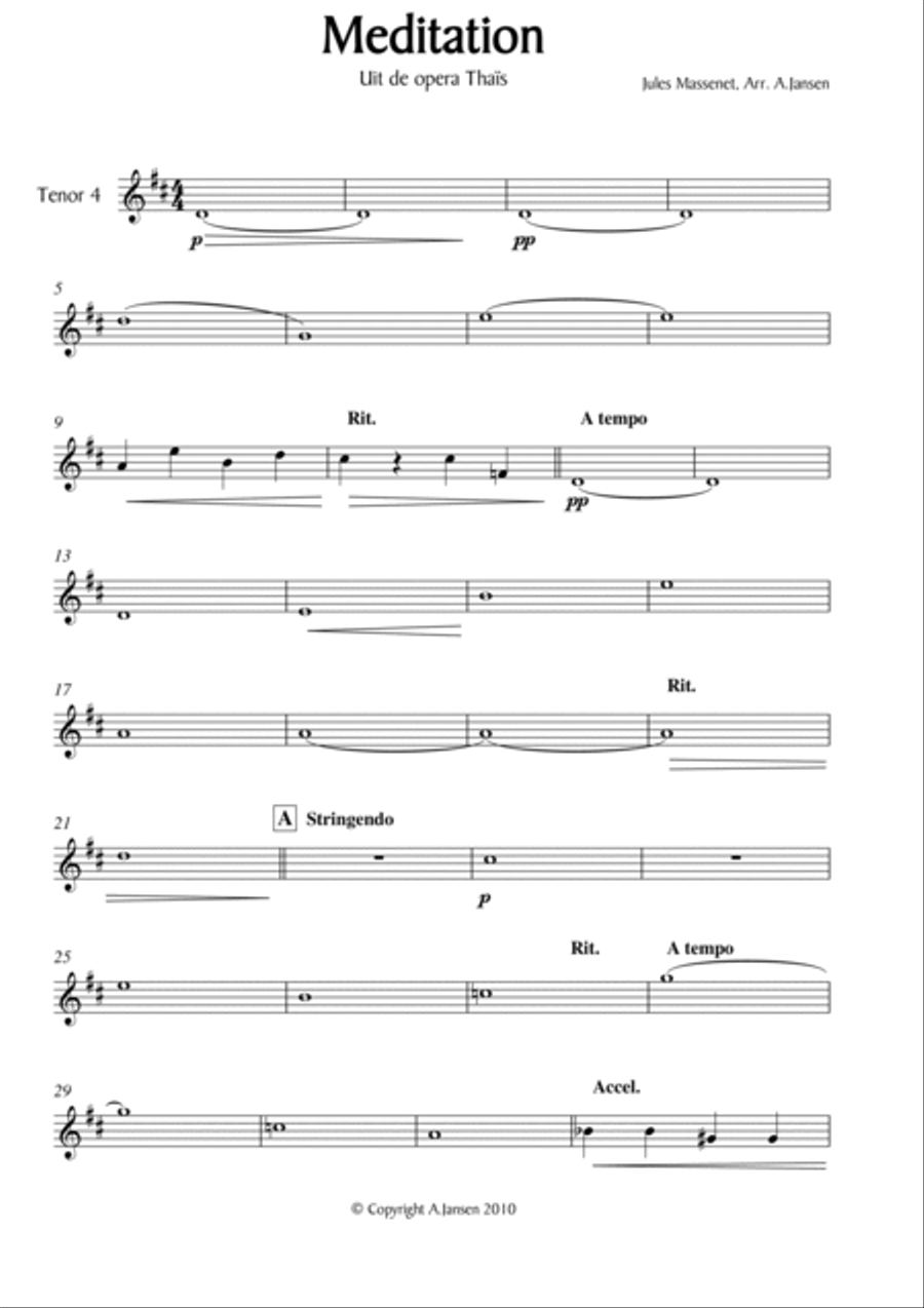 Meditation de Thais, parts Small Ensemble scores gallery preview page 5