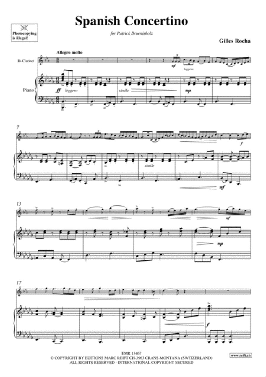 Spanish Concertino Clarinet Solo scores gallery preview page 3