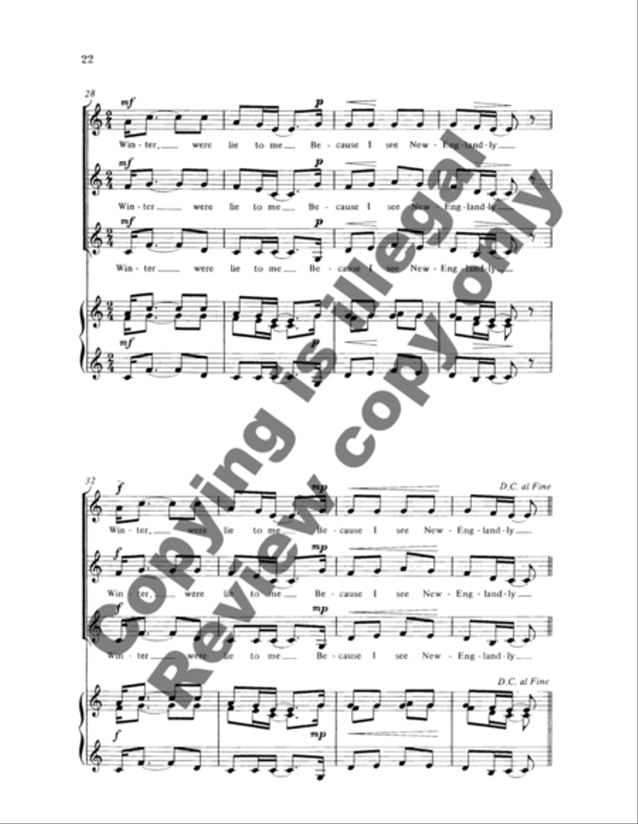 Dickinson Madrigals, Book II SSAA scores gallery preview page 14